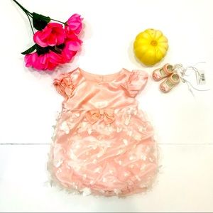 NANNETTE Baby Girl Pink Butterfly Short Sleeve Bodysuit